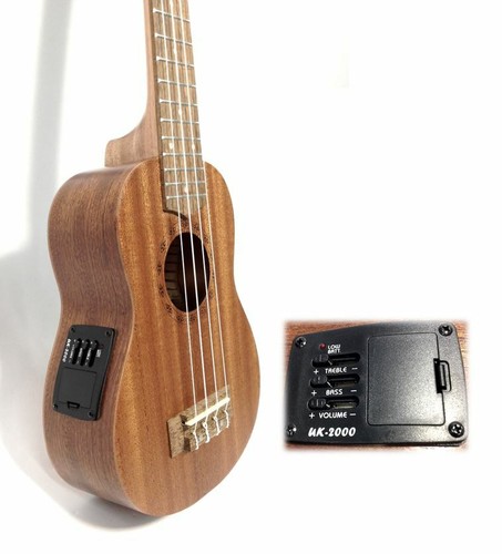 Soprano Ukulele Haze HA-U21CEQ All Sapele,Satin Finish+Free Bag,Strings,Tuner