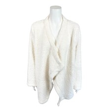 Jockey Women's Open Front Sherpa Cardigan Top Solid Ivory Large/X-Large Size