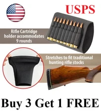 Tactical Ammo Pouch Cartridge Holder 9 Round Rifle Bullet Holster Butt Stock Bag