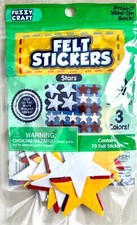 Fuzzy Craft brand Felt Stickers   STARS   1 package, 70 total stickers.