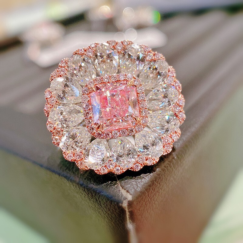 New Flower Cut Mix Color Pink White Topaz Gems Women Girl