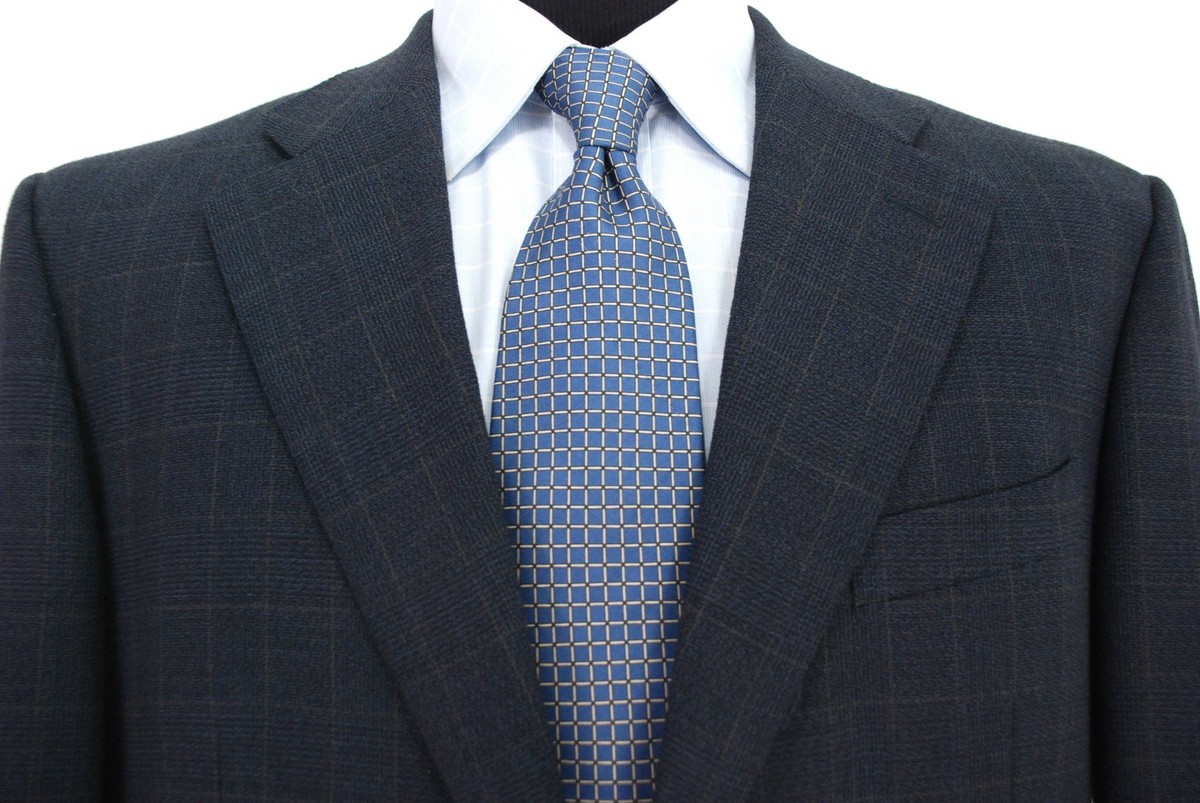 Ermenegildo Zegna Italy 3Btn Sport Coat Jacket Navy Blue Textured