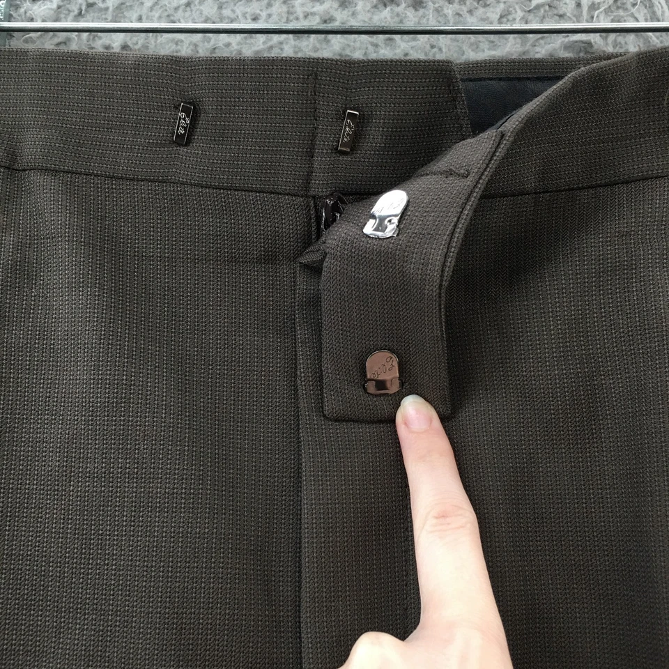 Pantalón de vestir Kenneth Cole con puños para hombre (40x30 real) gris tiro alto cremallera Foto 3 de 4