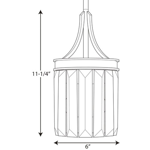 Glimmer 1-Light Antique Bronze Mini Pendant with Clear Glass by Progress Light - Picture 2 of 2