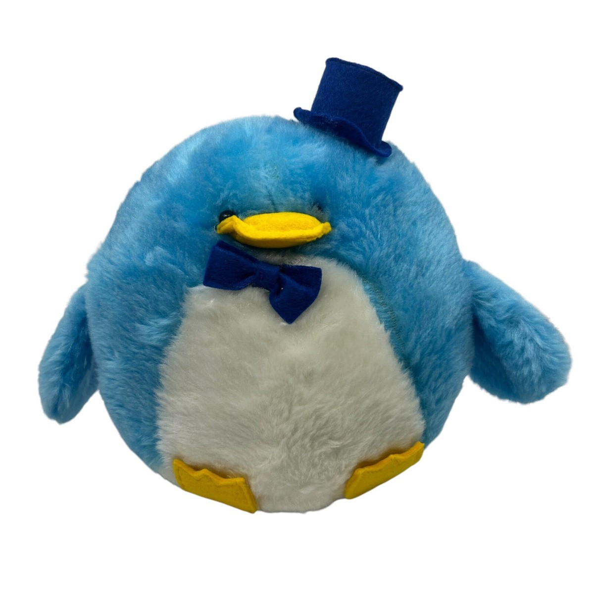 Vintage Sanrio Tuxedo Sam 8” Plush 1979 Doll Fat Round Blue Made