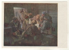 1958 World War I Soldiers read banned literature in the trenches OLD Postcard