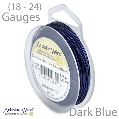 Dark Blue Tarnish Resistant Artistic Wire - Blue Wire (18-24 GA)