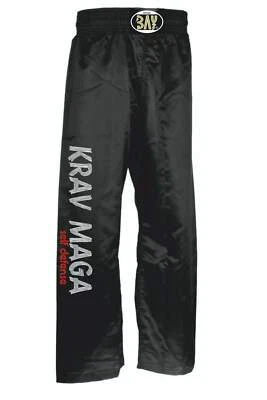 BAY® Krav Maga Hose Self Defense Trainingshose Kravmaga Satin schwarz Pant SV - Bild 1 von 4