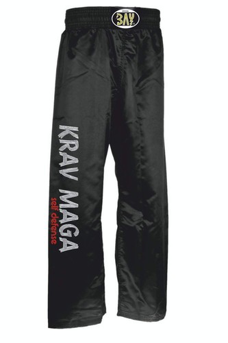 BAY® Krav Maga Hose Self Defense Trainingshose Kravmaga Satin schwarz Pant SV - Bild 1 von 6
