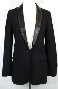 leather collar blazer