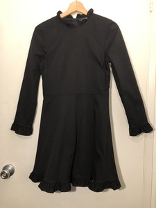black frill dress zara