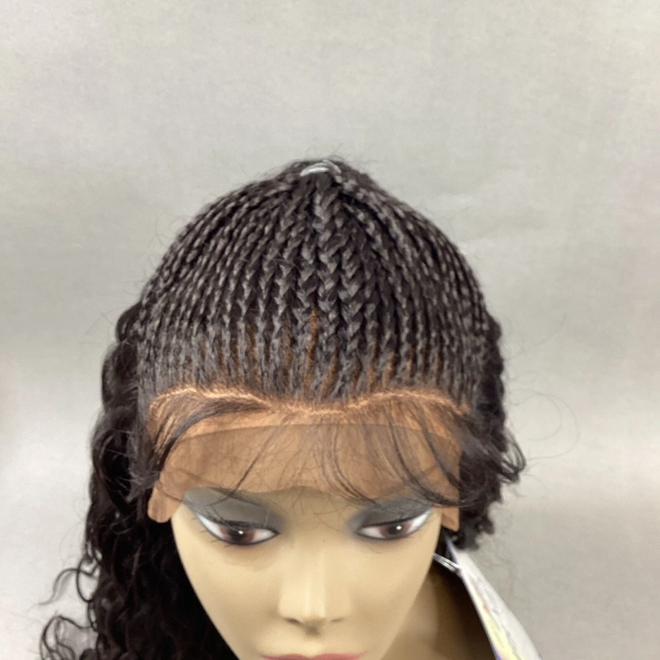 Парик MLB38 Magic Lace Braid No2 темно-коричневый кружевной спереди синтетический волнистый парик - Изображение 3 из 4