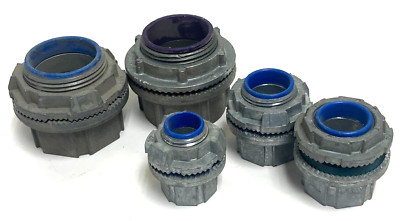 THOMAS & BETTS SIZES 1-1/4'', 3/4'' AND 1/2'' GROUND LOCKNUT ALUM **MISC LOT OF 5**
