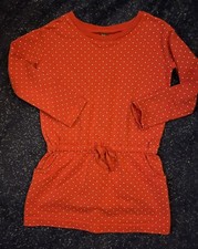 Tea Collection Orange Dotty DrawString Dress Size 5