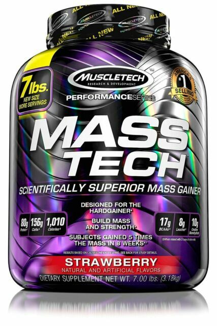 Muscletech Mass Tech 7lbs Strawberry Weight Gainer Gifts For Sale Online Ebay