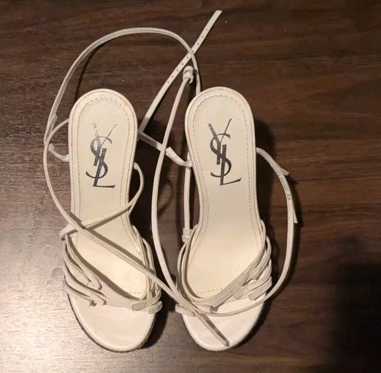 Yves Saint Laurent sandalo donna con zeppa plateau taglia 35