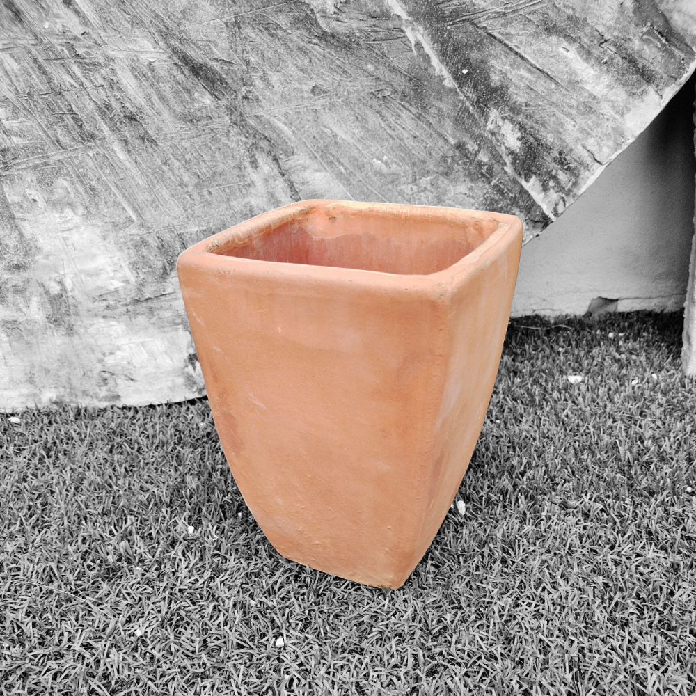 Fioriera Ceramica 10 Pezzi - Vasi Quadrati Con Sottovasi, Piattini Raccolta Acqua - Foto 3