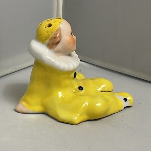 Vintage Japan Porcelain Yellow Harlequin Figural SINGLE Salt or Pepper Shaker - Picture 6 of 10