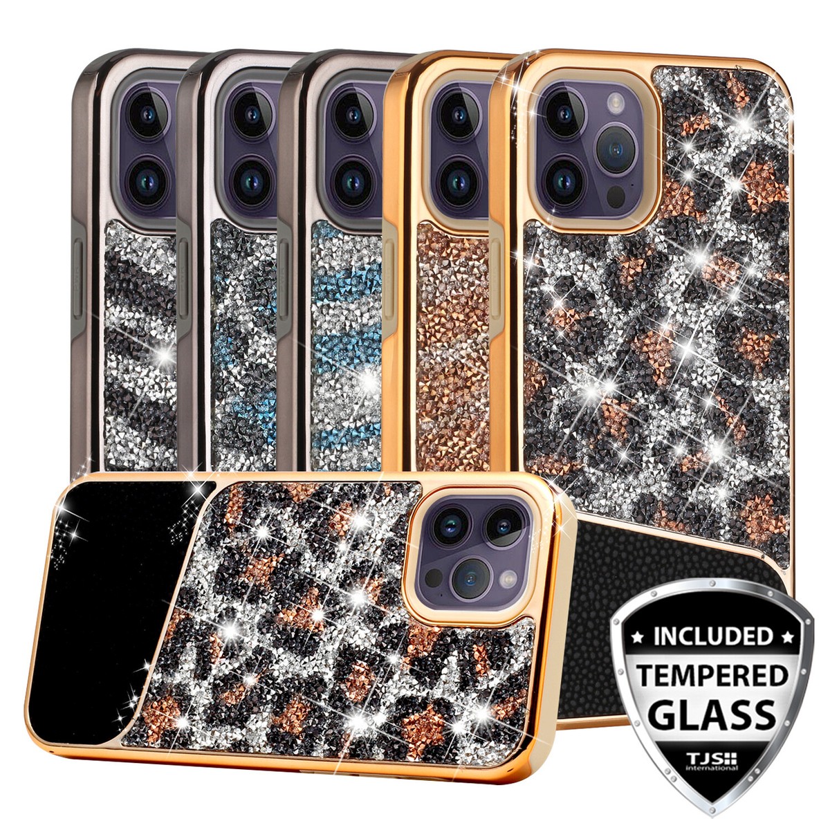 For Apple iPhone 14 Pro Max Case Sparkle Bling Glitter Hard