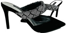 Nine West Women's Greet Slip On Comfort Dress Heels Black/Bling Size:8 166i
