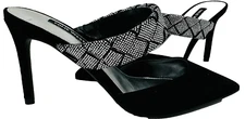 Nine West Women's Greet Slip On Comfort Dress Heels Black/Bling Size:9 166i