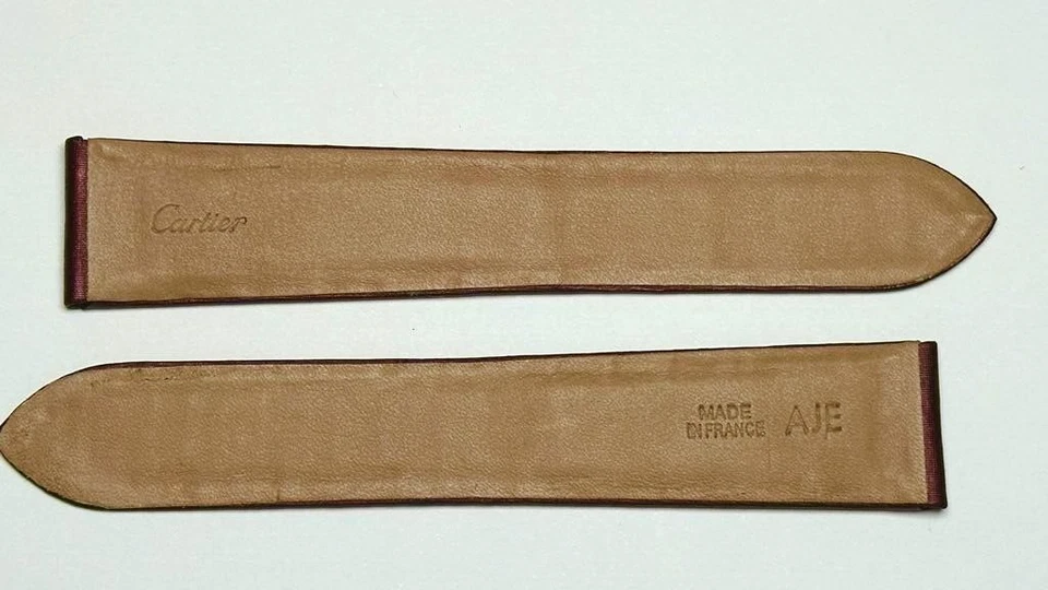 Correa de despliegue Cartier 20X18 mm nailon borgoña auténtica OEM Foto 2 de 4