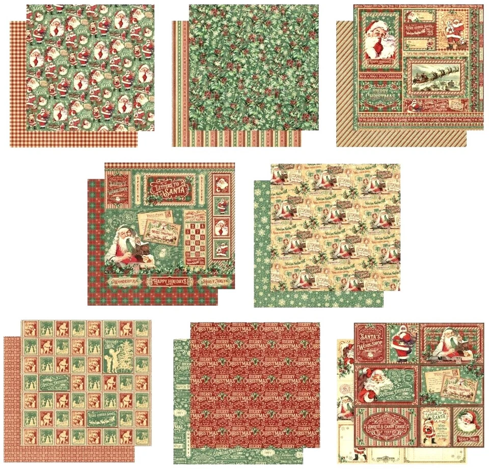 Graphic 45 Letters Santa Collection Christmas 12" Cardstock PICK Holiday North