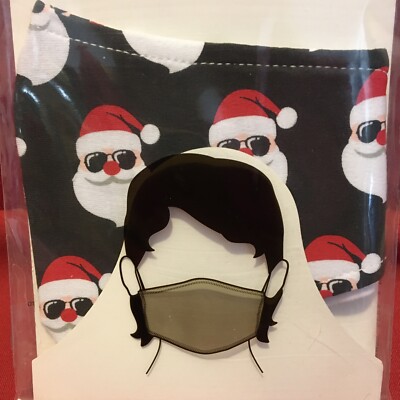 Wellness by Harmony and Sole Holiday SANTA FACES W/ SUNGLASSES Mask Adult Large