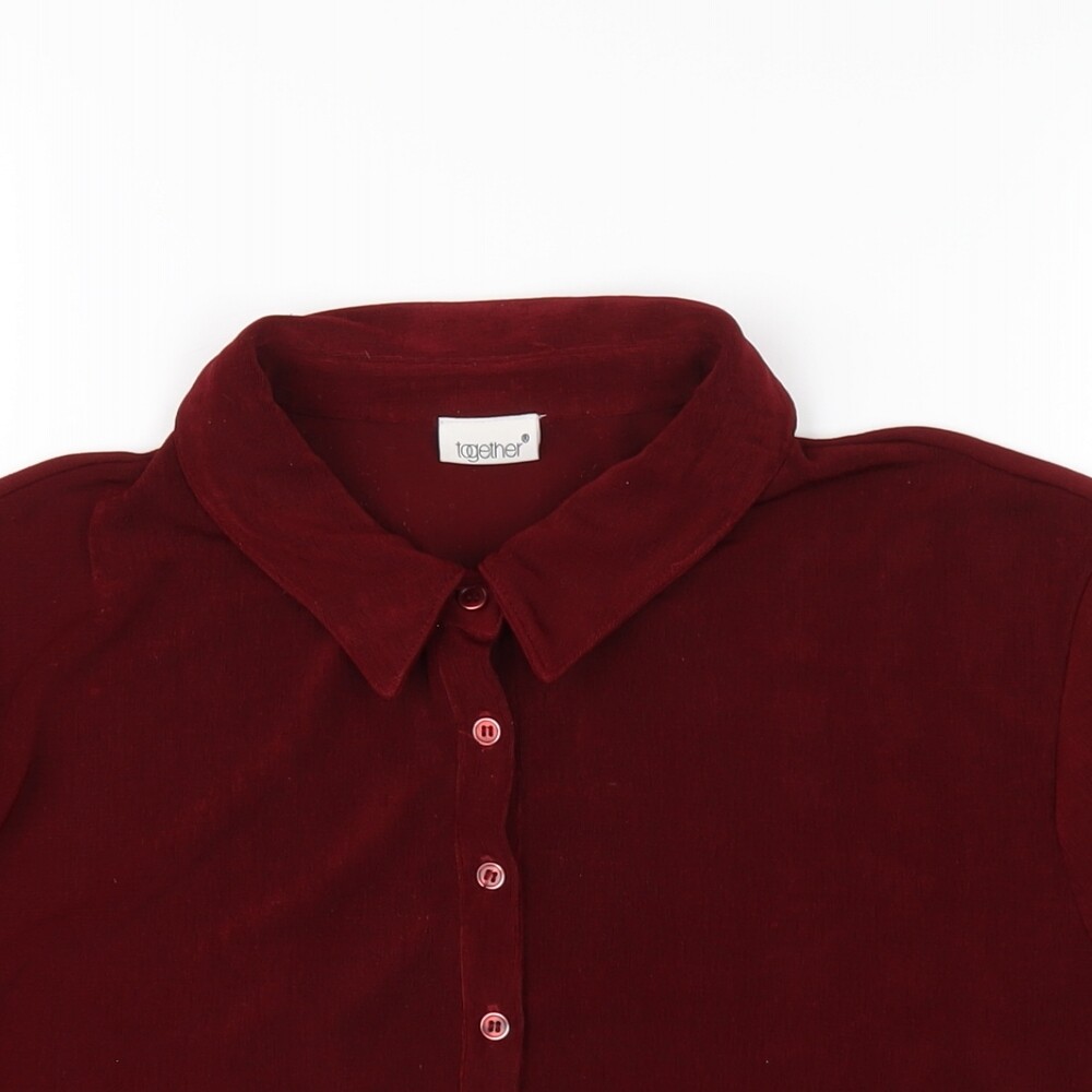 Together Womens Red Polyester Basic Polo Size 16 … - image 3