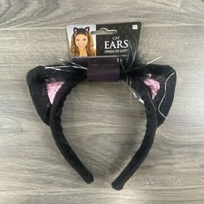 Cat Ears Pink and Black Costume Headband Halloween Dress Up Cosplay Amscan