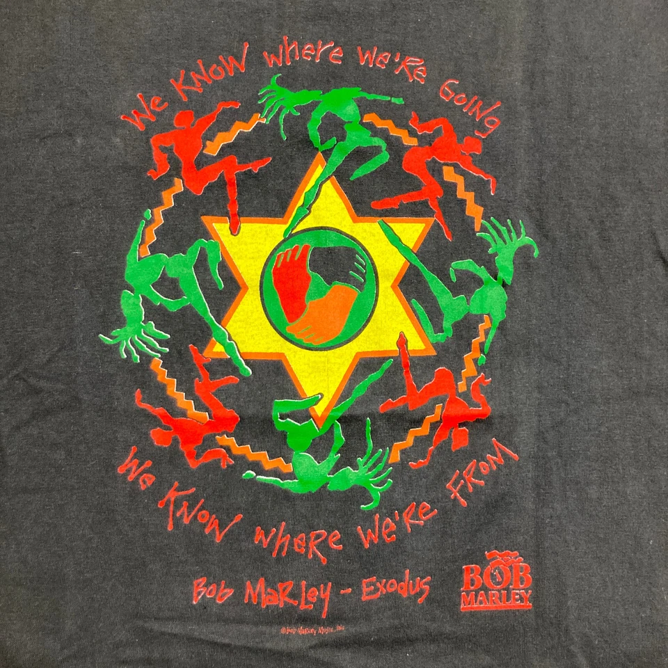 Vintage Bob Marley Shirt Womens M Black Crop Top Exodus Reggae Music 90s Tee VTG - Image 3 of 4