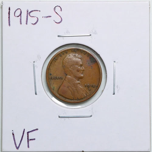 1915-S 1C Lincoln Wheat Cent in VF Condition #3808