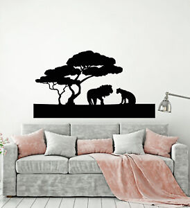 African Landscape Lion Bedroom Living Room wall vinyl decal V511 