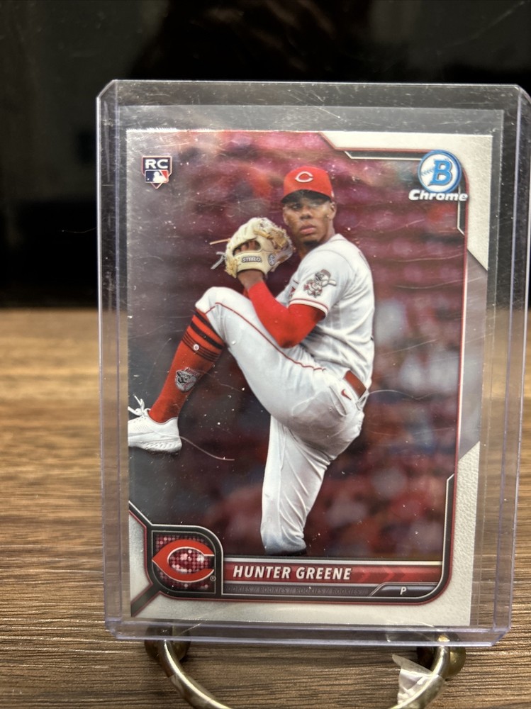 Hunter Greene 2022 Bowman Chrome Cincinnati Reds Rookie Baseball Card #95