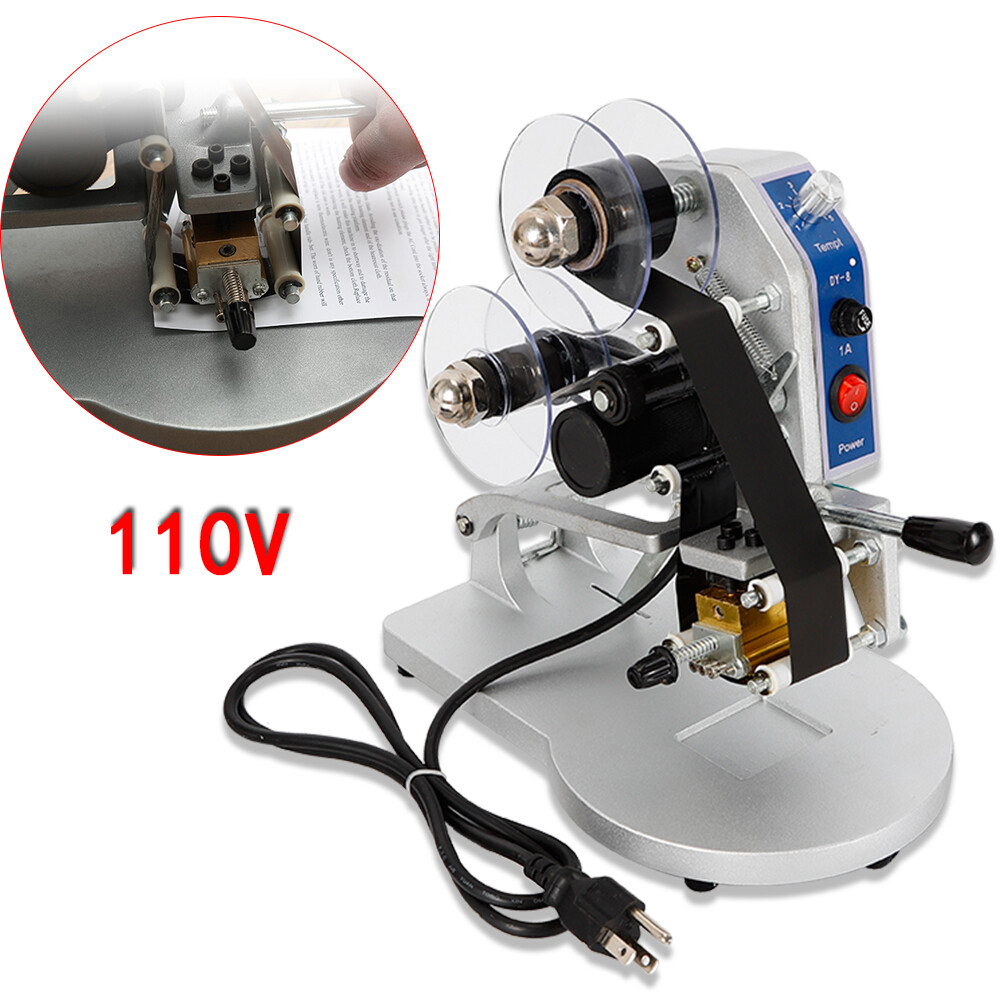 DY-8 Manual Ribbon Coding Hot Foil Stamping Machine Batch Date Code Printer New