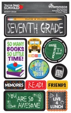 Scrapbooking Crafts Stickers 3D School Seventh 7th Grade Memories Friends Books 