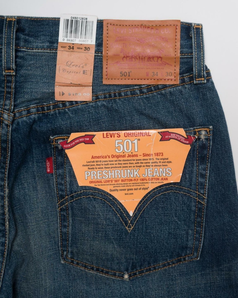 Levi's Capital E Jeans $158 Dead Stock 1993 501 Selvedge 34X30