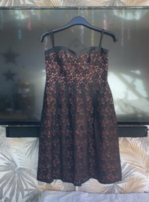 ROCHA JOHN ROCHA SUMMER DRESS SIZE 12 BRAND NEW WITH TAG BLACK / CORAL L@@K!