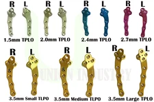 OR G TPLO Vet Implant Safety Locking Plates L & R 1.5mm - 3.5mm Titanium 14Pc CE