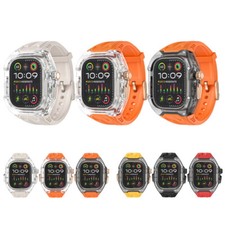 For Apple Watch 9 8 7 6 5 4 SE Mod Kit 44/45/49mm Strap Soft Band Case Rubber