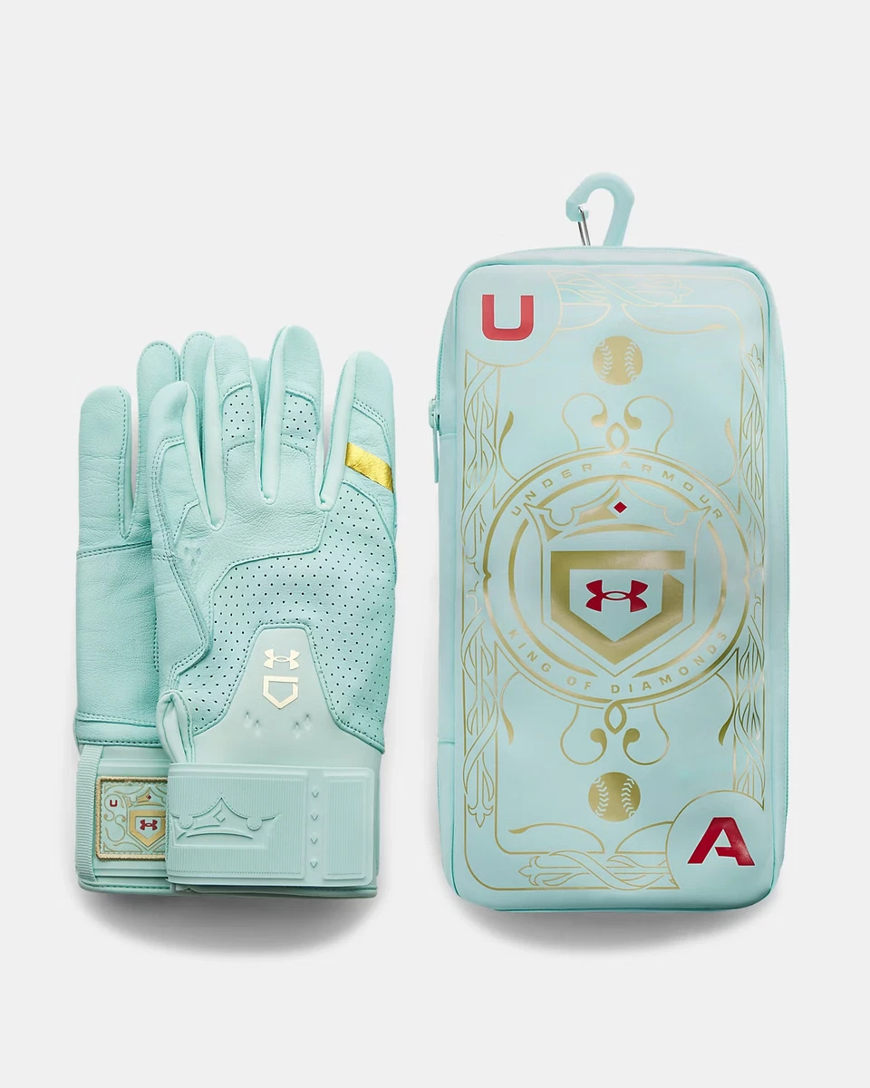 Guantes de bateo de béisbol Under Armour Yard Pro para hombre talla mediana verde aguamarina