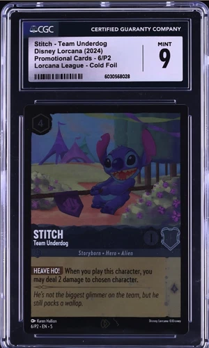 CGC 9 • Stitch-Team Underdog #6/P2 • 2024 Disney Lorcana Promo • Cold Foil