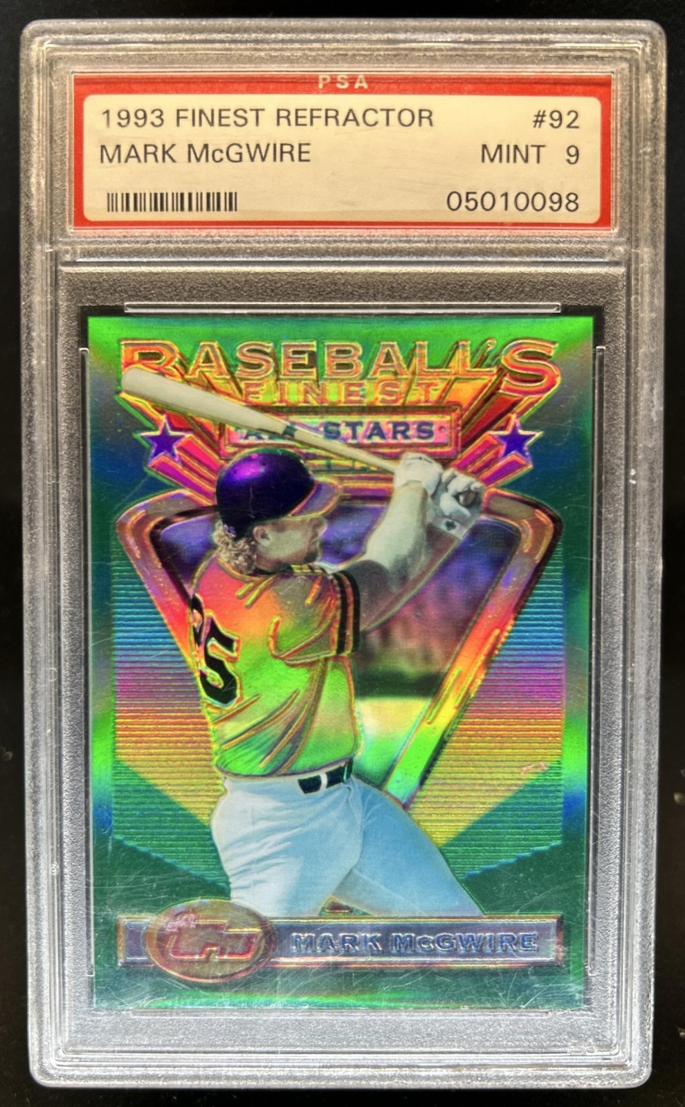 1993 Topps Finest Mark McGwire Refractor #92 Athletics PSA 9