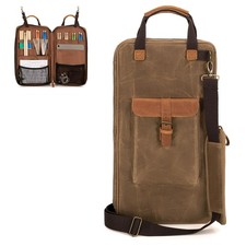 Drum Stick Bag, Waxed Canvas Mallets Percussion Bag with Handles and Detachable