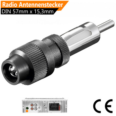 Auto Antennen Stecker Schraubmontage 57mm x 15,3mm DIN KFZ Antennenstecker Radio