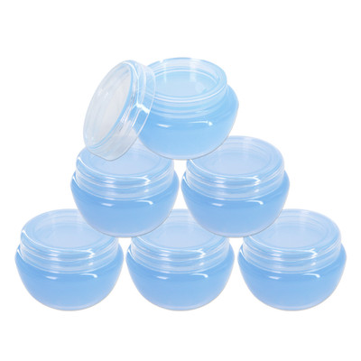 6 Pieces 10G/10ML Round Blue Cosmetic Sample Container Jars with Inner Liner