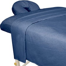ForPro Premium Flanelle Lot de 3 draps de massage bleu océan