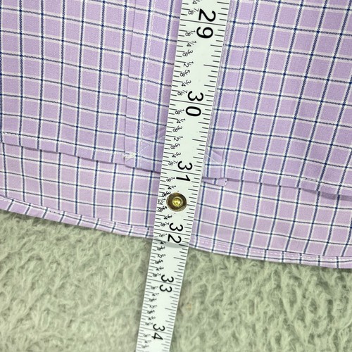 Ralph Lauren Custom Fit Shirt Men Large Purple Check Button Oxford Long Sleeve - Picture 11 of 13
