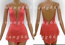 Figure Skating Dress Ice Skating Dress Competition Skating coral sleeveless