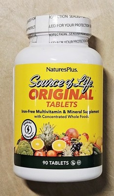 Natures Plus Source of Life Original Tablets - No Iron - 90 Vegetarian EXP 12/28
